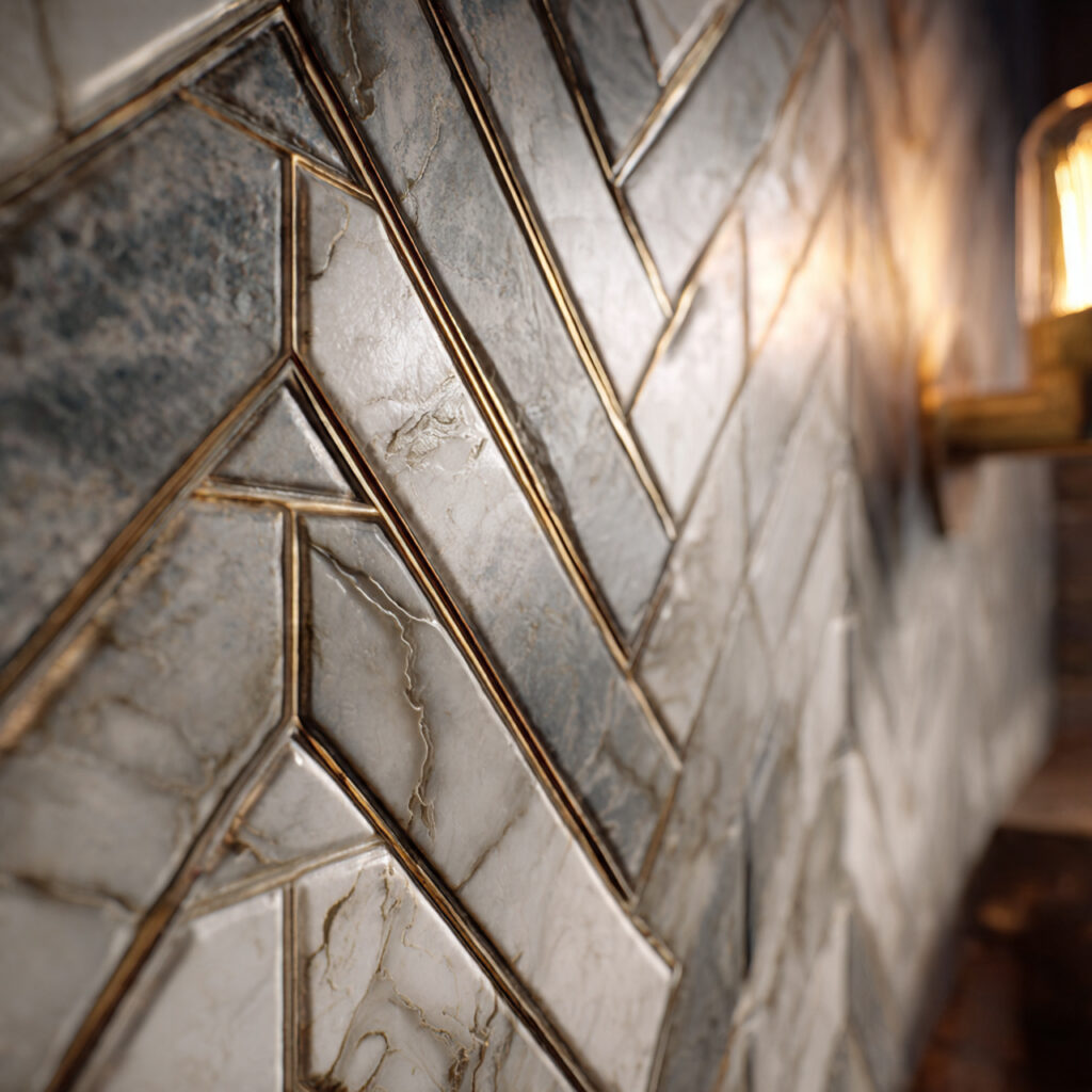 Kitchen Tiles Ideas for Modern, Stylish & Durable Kitchens 23 herringbone tile layout on kitchen wall or floor e