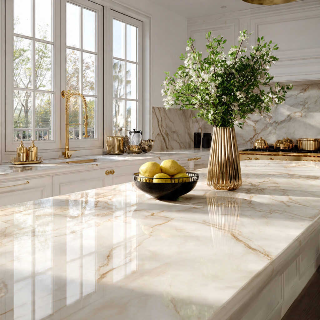 Kitchen Tiles Ideas for Modern, Stylish & Durable Kitchens 16 marble look porcelain kitchen tiles with elegant v