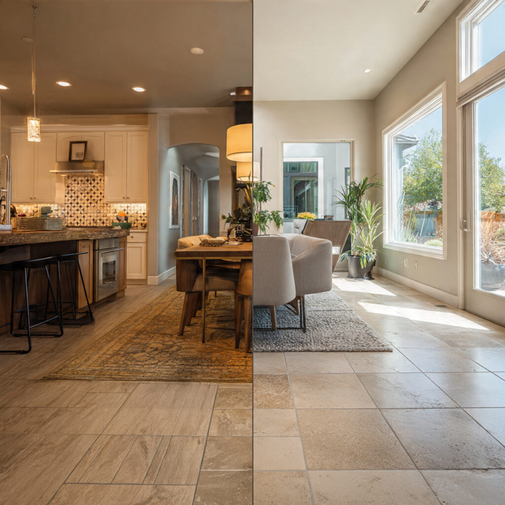 Kitchen Tiles Ideas for Modern, Stylish & Durable Kitchens 8 modern kitchen flooring comparison look featuring