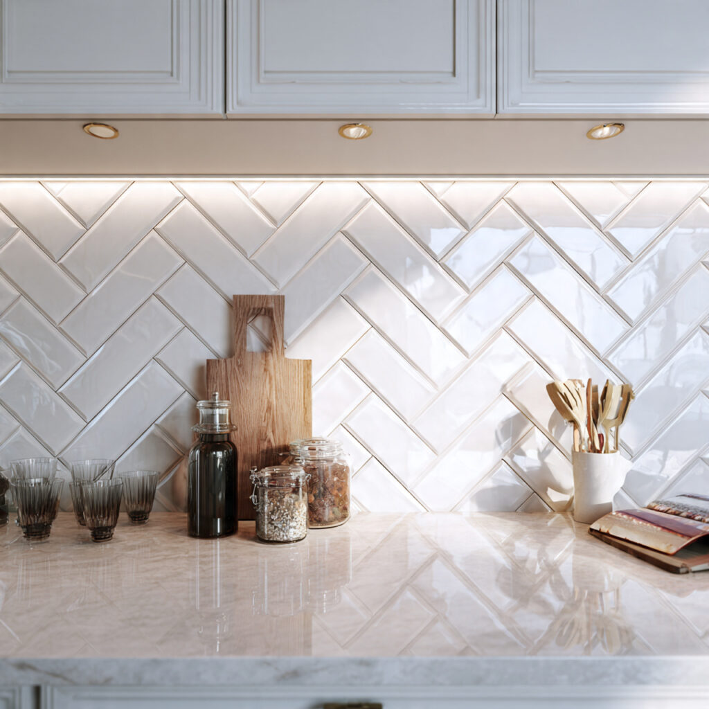 Kitchen Tiles Ideas for Modern, Stylish & Durable Kitchens 11 modern subway tile backsplash with beveled edges h