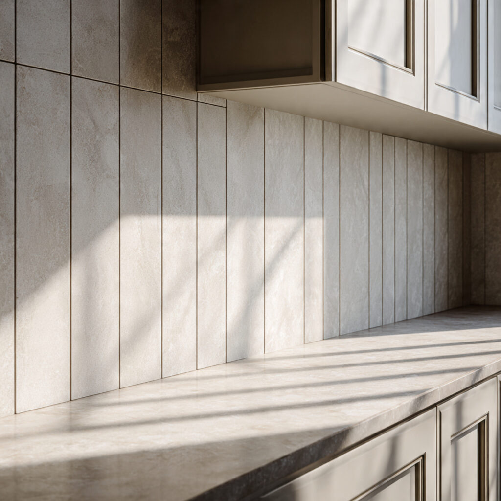 Kitchen Tiles Ideas for Modern, Stylish & Durable Kitchens 3 perfectly aligned kitchen tiles wall from countert