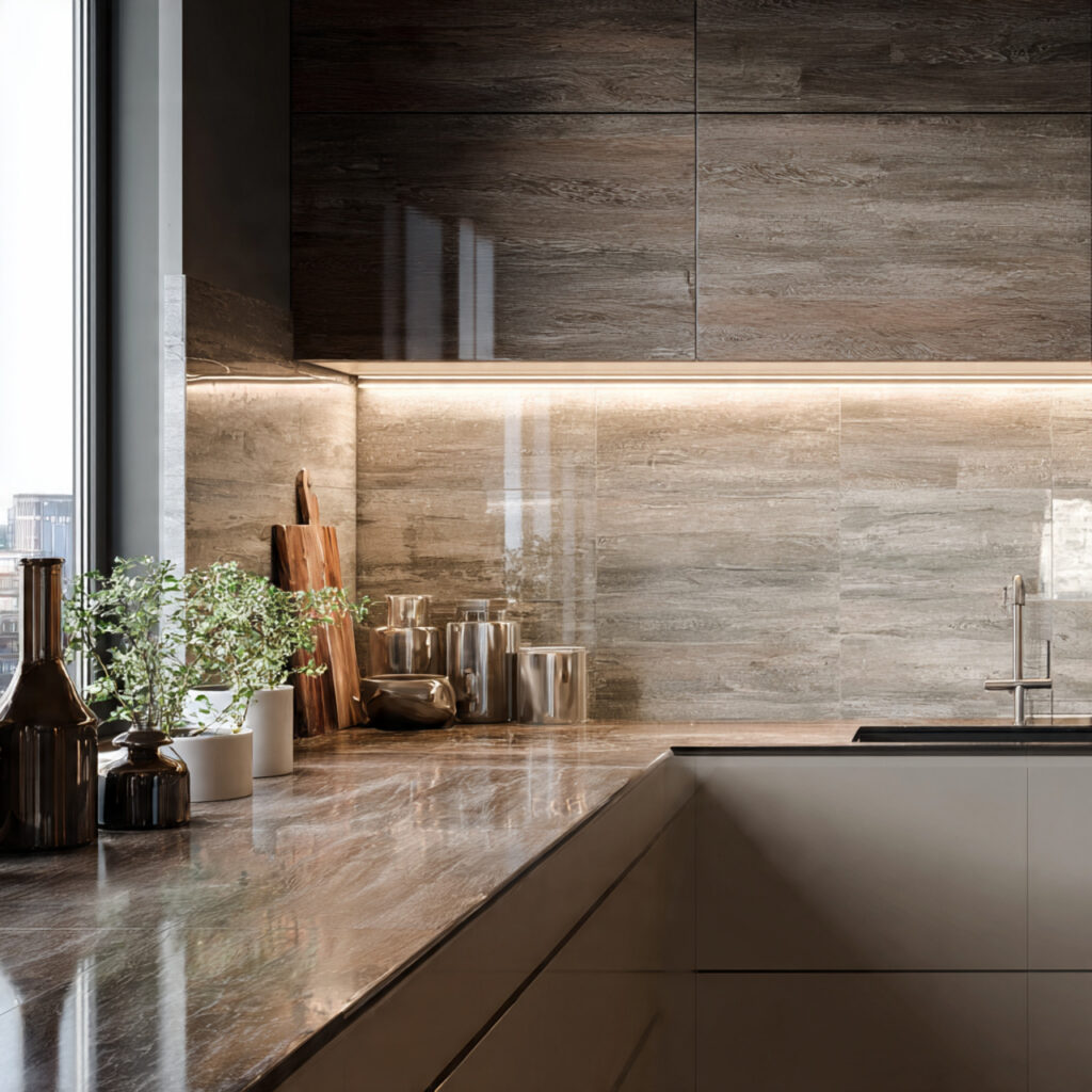 Kitchen Tiles Ideas for Modern, Stylish & Durable Kitchens 2 stylish kitchen wall tiles installation behind cou