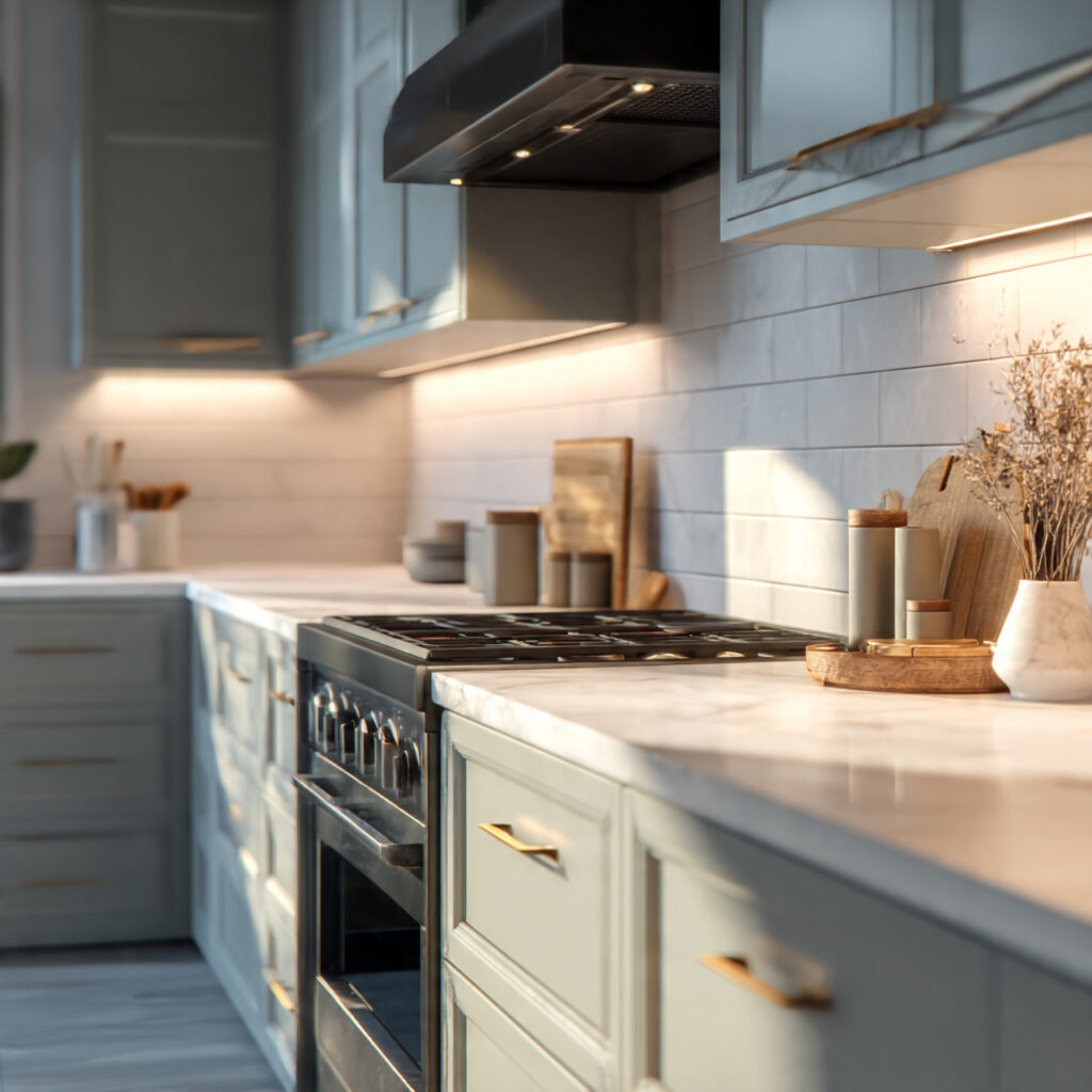 ultra realistic 8k hdr functional kitchen layout s