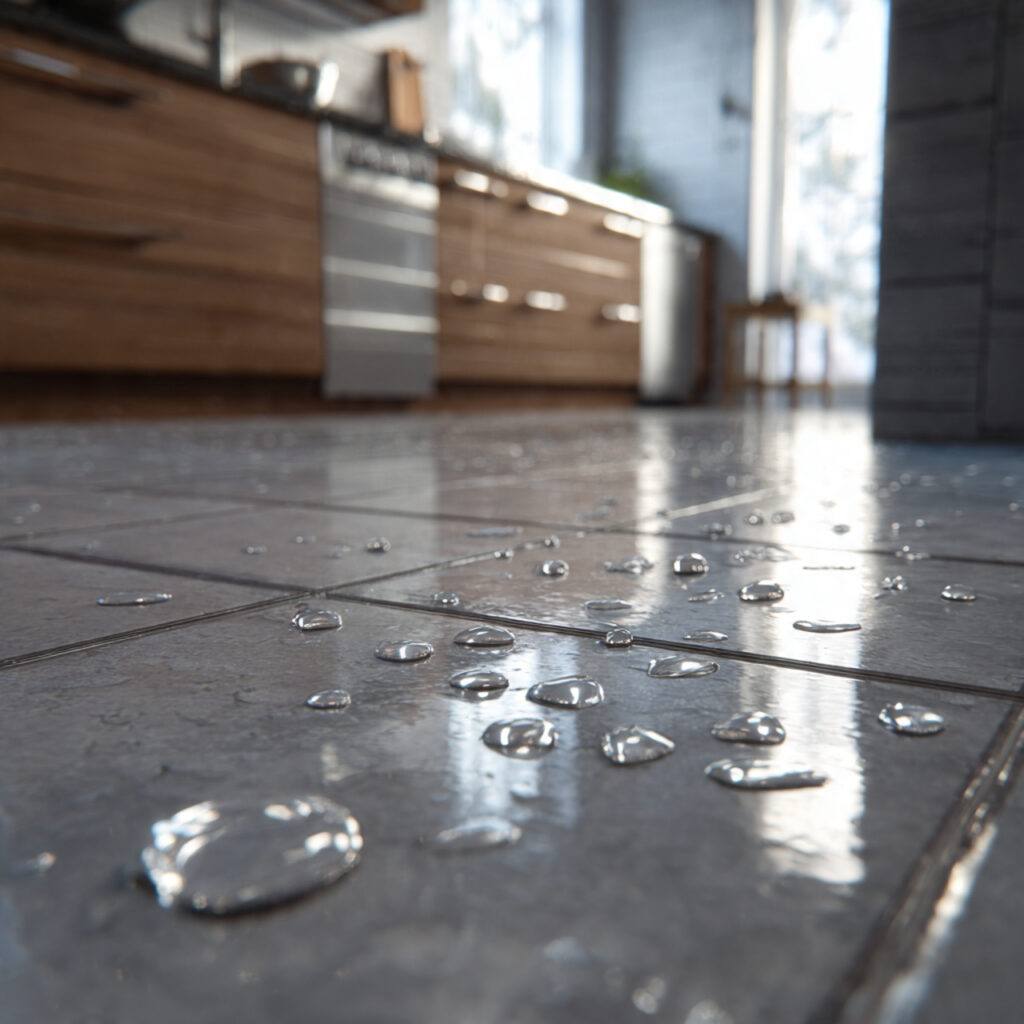 Kitchen Tiles Ideas for Modern, Stylish & Durable Kitchens 25 waterproof kitchen tile floor with spilled water b